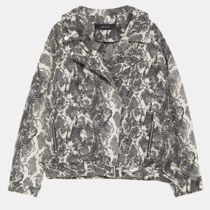 Snake Print Biker Jacket